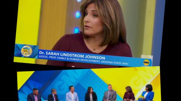 Three photos of Dr. Sandra Lindstrom Johnson on Good Morning America