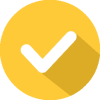 Checkmark icon on gold background